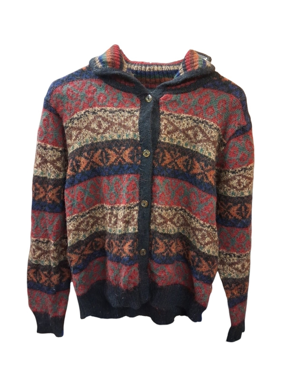 Vintage Artesanias Inka Hooded Baby Alpaca Cardigan Sweater